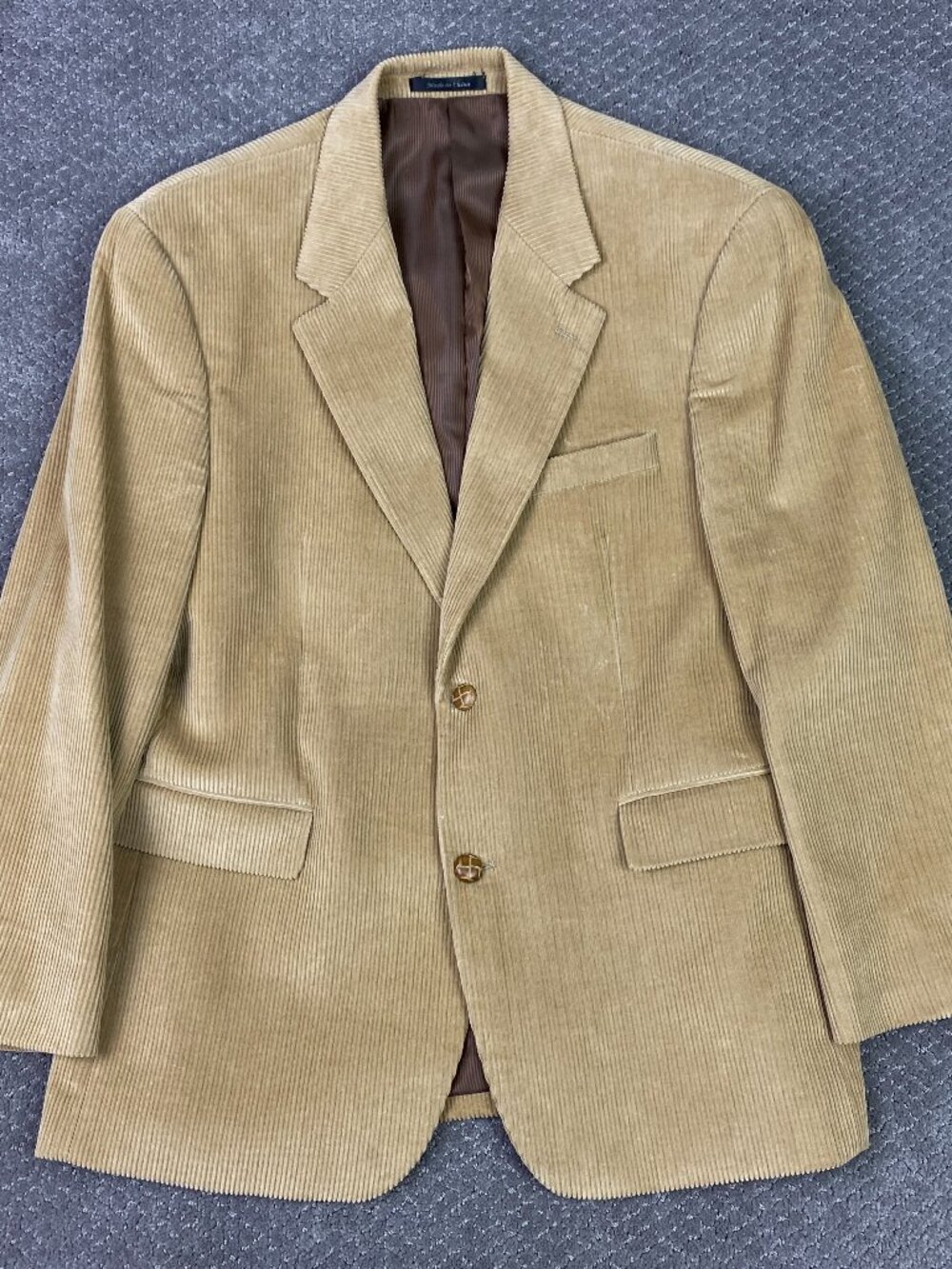 Lauren Ralph Lauren Corduroy Blazer Sport Coat Mens 40S Brown Tan Cotton 40 S
